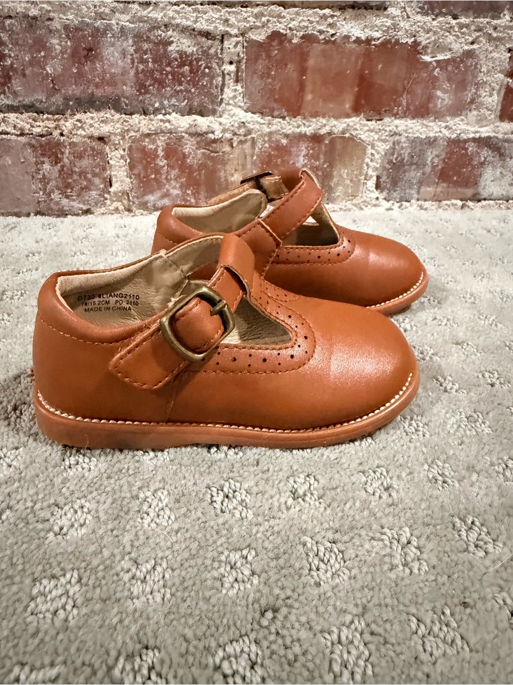 Classic Toddler Mary Jane Shoes in Cognac Brown